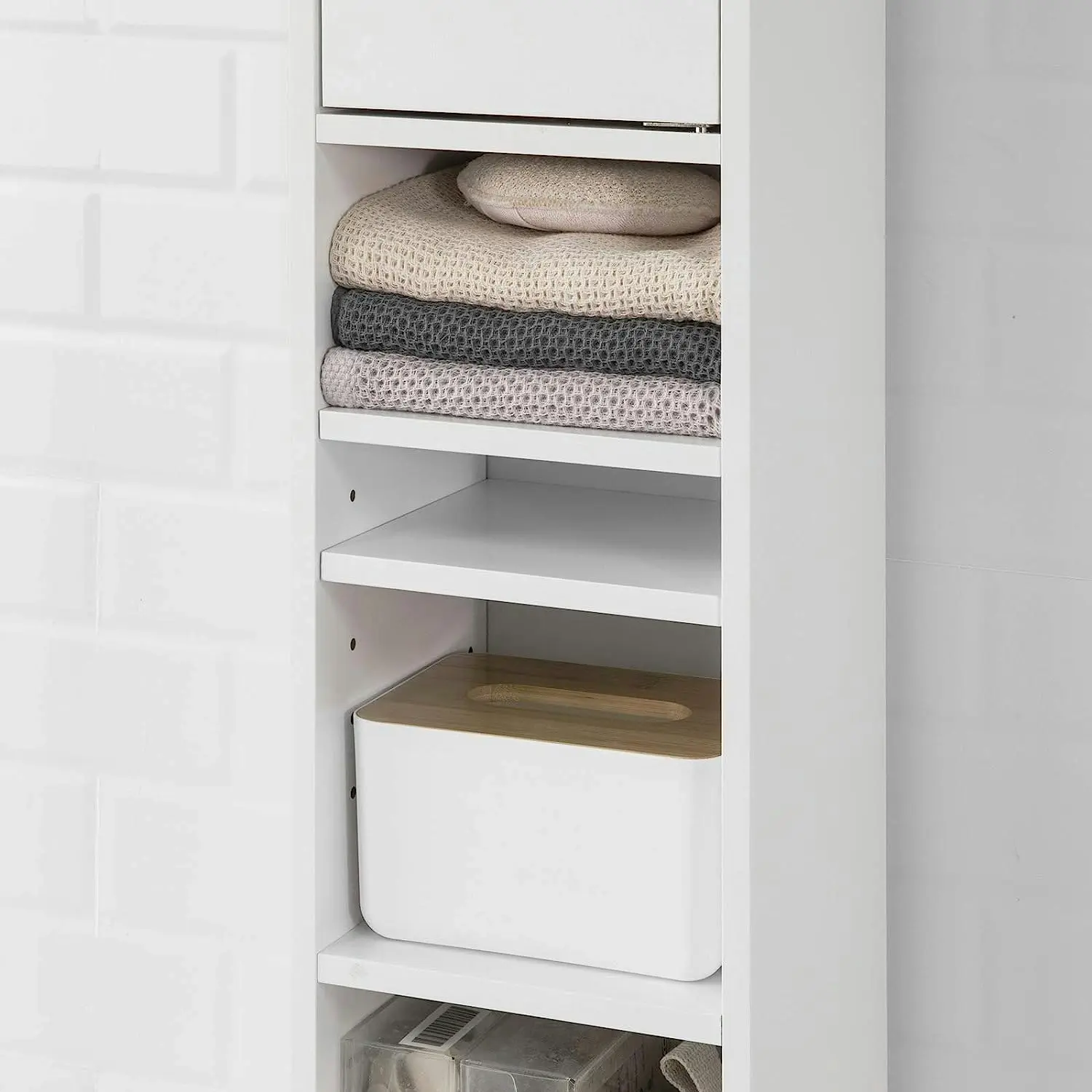 White Tall Bathroom Cabinet High Storage