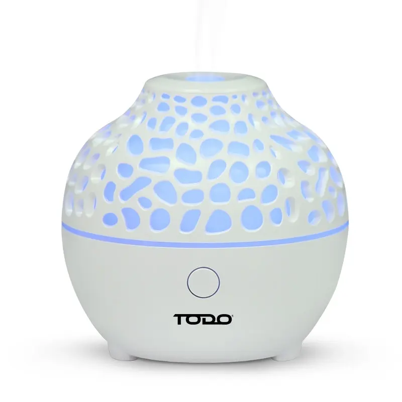 TODO 60ml Humidifier Aromatherapy Diffuser 7 Colour Led Ultrasonic Mist + Essential Oil - White