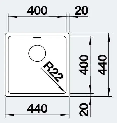 Blanco 30L Single Bowl Undermount Sink With Overflow ANDANO400UK5 526896