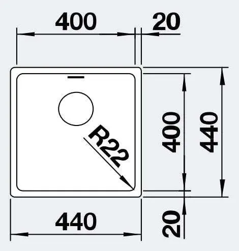 Blanco 30L Single Bowl Undermount Sink With Overflow ANDANO400UK5 526896