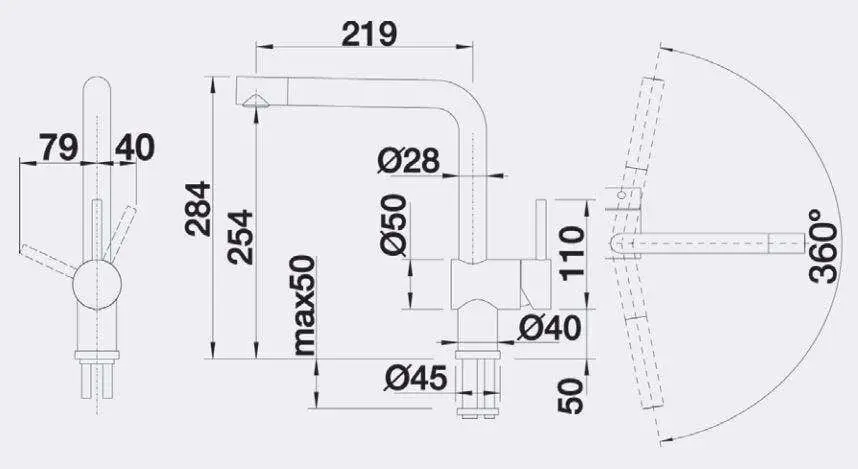 Blanco Chrome 360o Swivel Spout Mixer Tap LINUS 520522