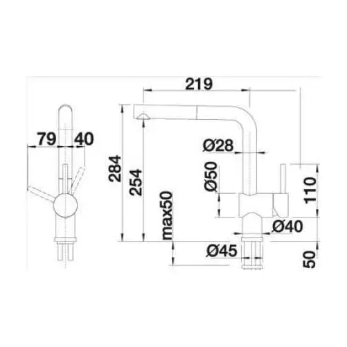 Blanco Anthracite 140o Swivel Spout Pull Out Mixer Tap LINUSSA 519371