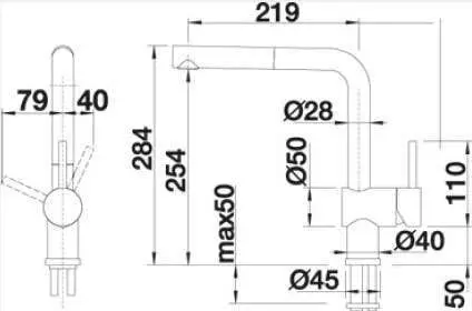 Blanco Anthracite 140o Swivel Spout Pull Out Mixer Tap LINUSSA 519371