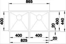 Blanco Double Bowl Inset/Undermount Sink QUATR154040IUK5 526886