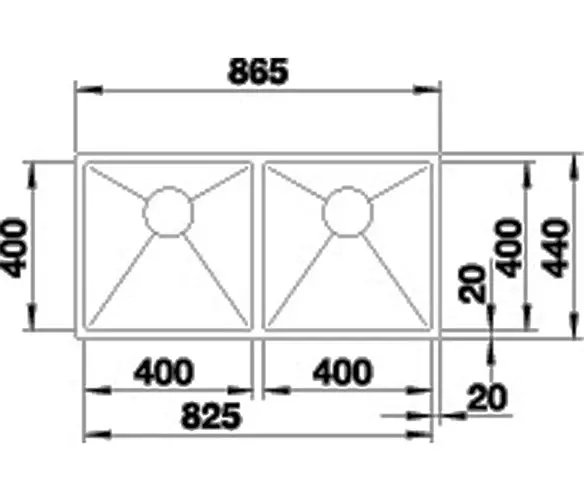 Blanco Double Bowl Inset/Undermount Sink QUATR154040IUK5 526886