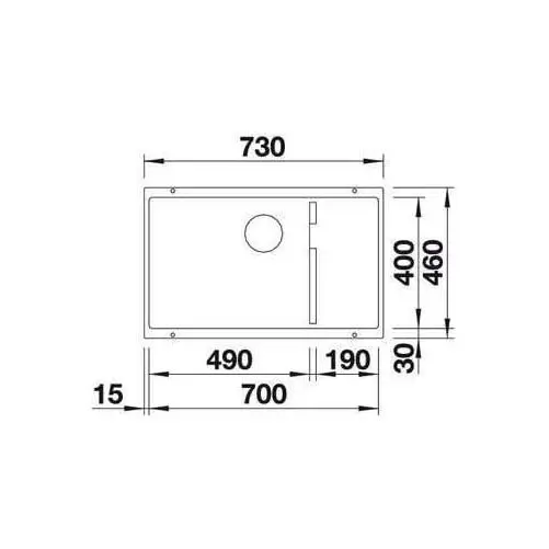 Blanco Rock Grey Single 2 Level Undermount Granite Sink SUBLINE700ULGK5 526867