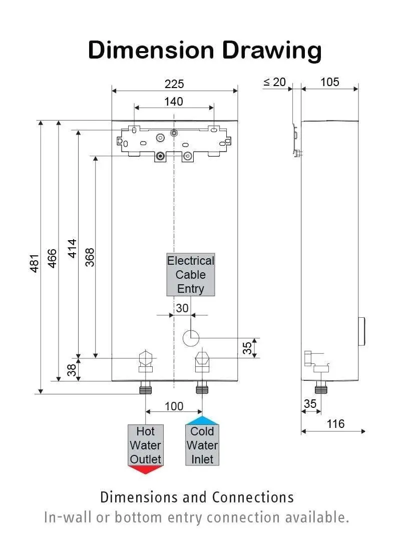 Stiebel Eltron DHBE27LCD Instantaneous 3 Phase Electric Water Heater DHB-E 27 LC