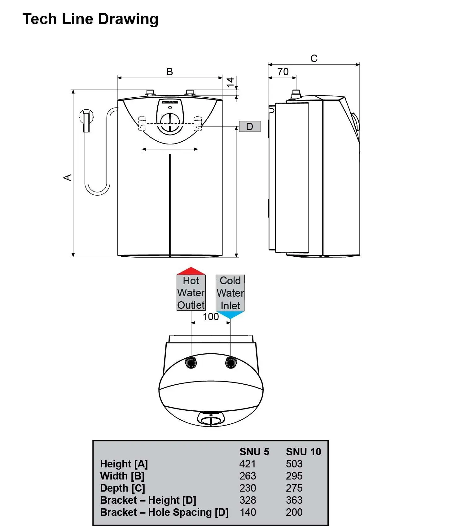 Stiebel Eltron SNU10 Open Vented Water Heater With MESG Mixer SNU 10 + MESG