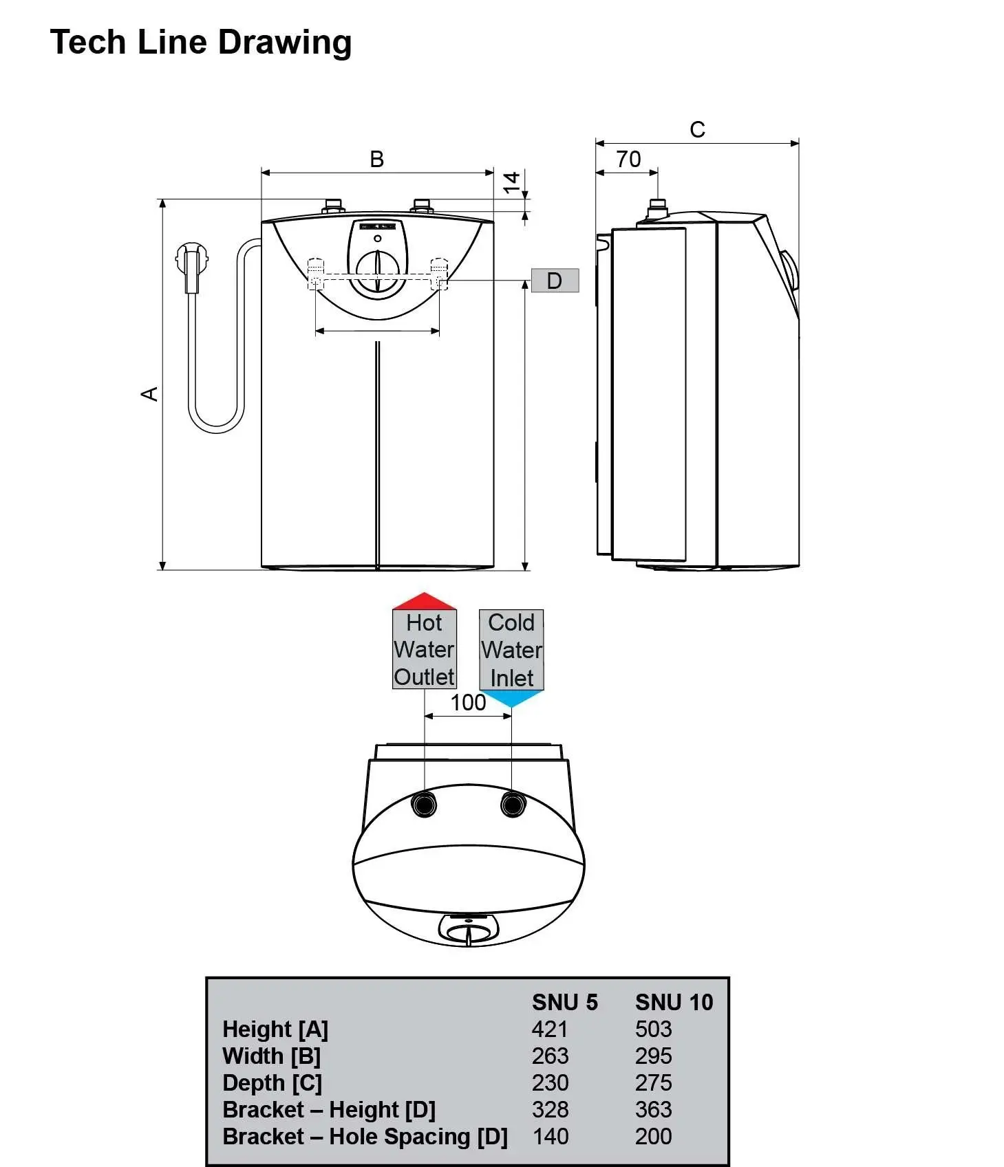 Stiebel Eltron SNU10 Open Vented Water Heater With MES Mixer SNU 10 + MES