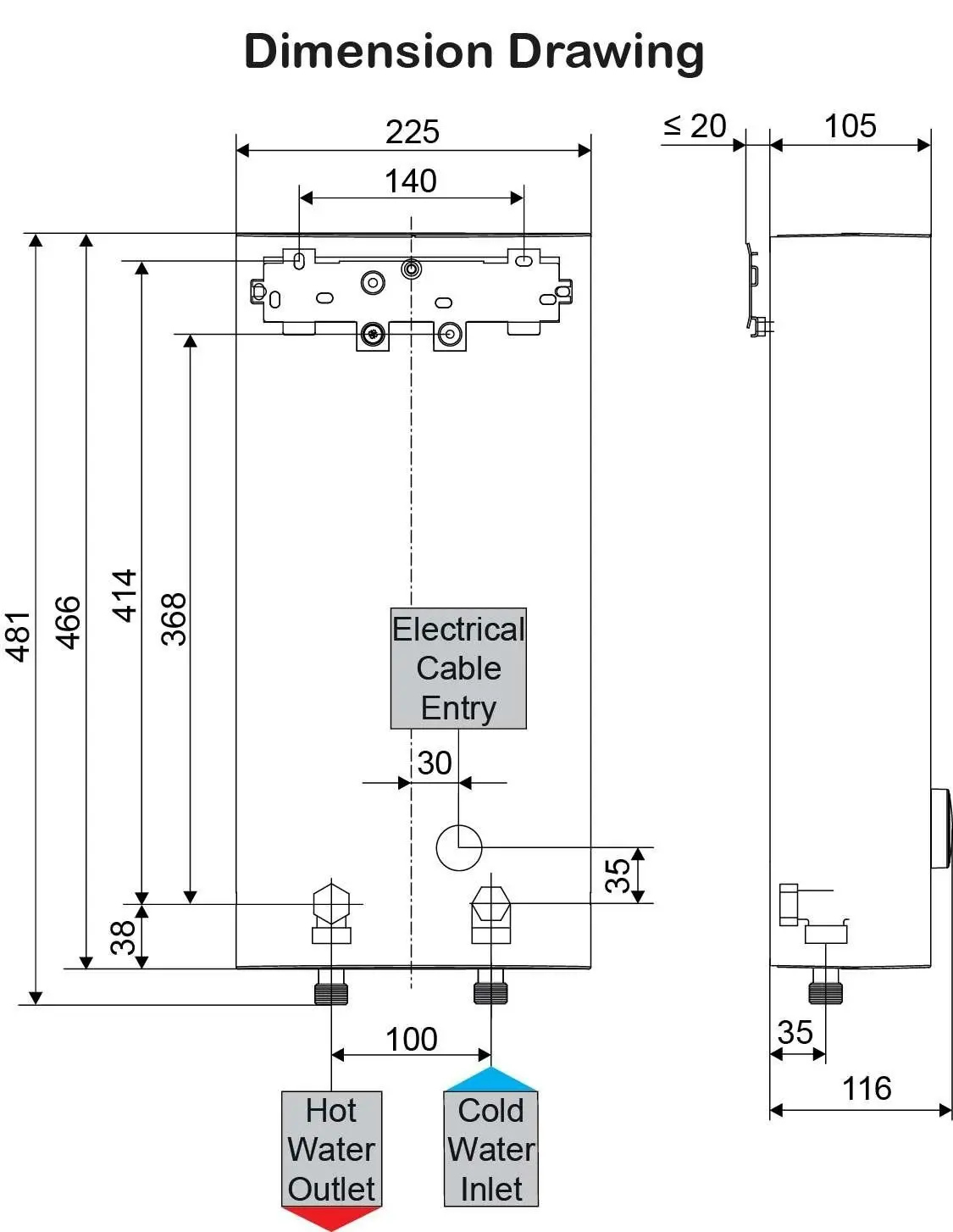 Stiebel Eltron DEL18PLUS Instantaneous 3 Phase Electric Water Heater DEL 18 PLUS