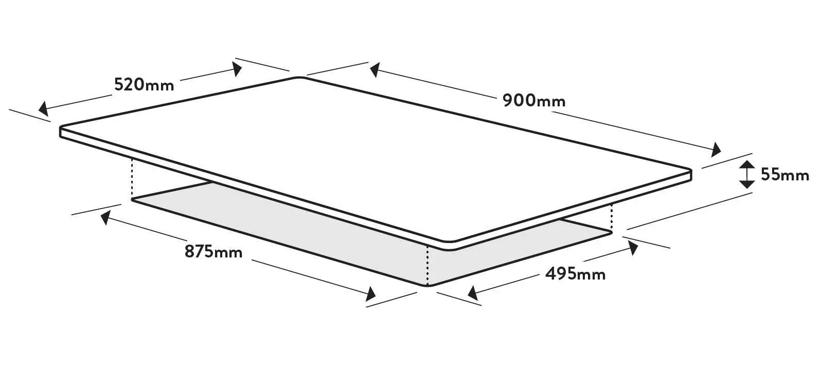 Omega 90cm Black Ceramic Glass Electric Cooktop OCC90TZ