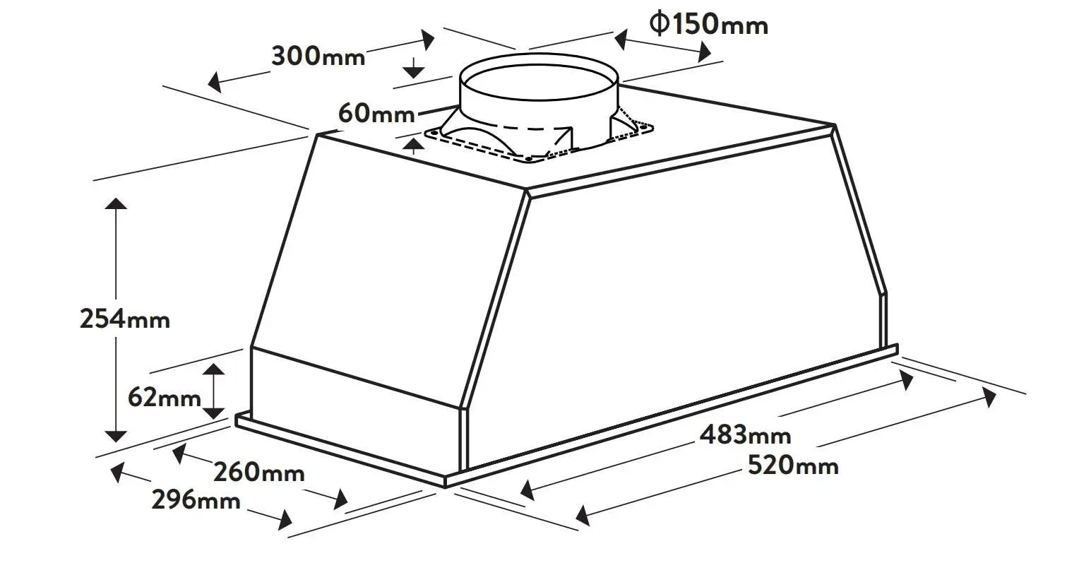 Omega 52cm Undermount Rangehood ORU50XL