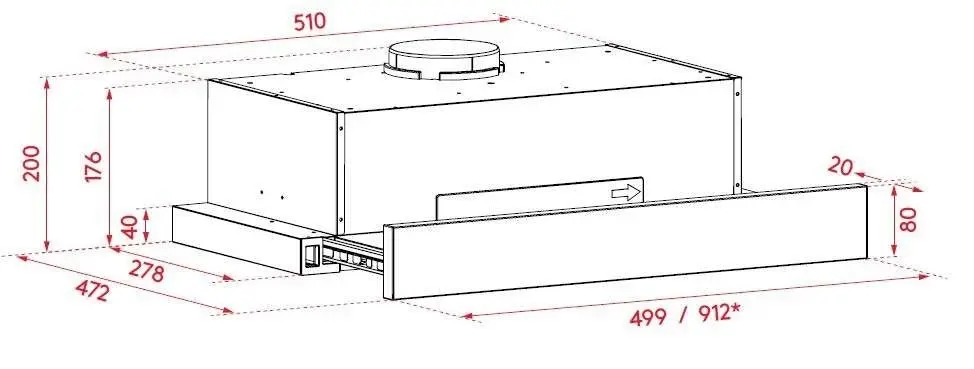 Airvolution 90cm Slideout Rangehood ASL90DR2S