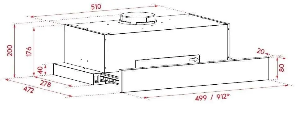 Airvolution 90cm Slideout Rangehood ASL90DR2S