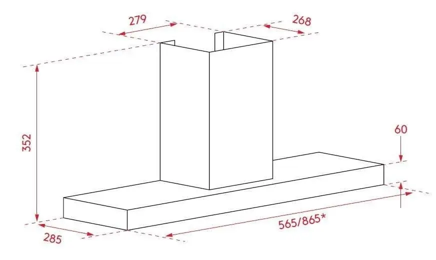 Airvolution 90cm Canopy Rangehood AIH90W