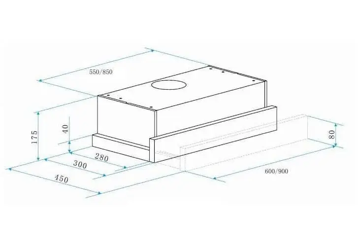 Omega 90cm Slideout Rangehood ORT9WXL