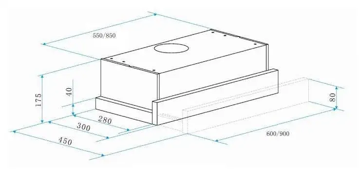 Omega 90cm Slideout Rangehood ORT9WXL