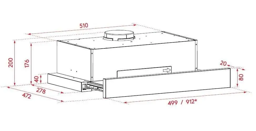 Airvolution 60cm Slideout Rangehood ASL60DR2S