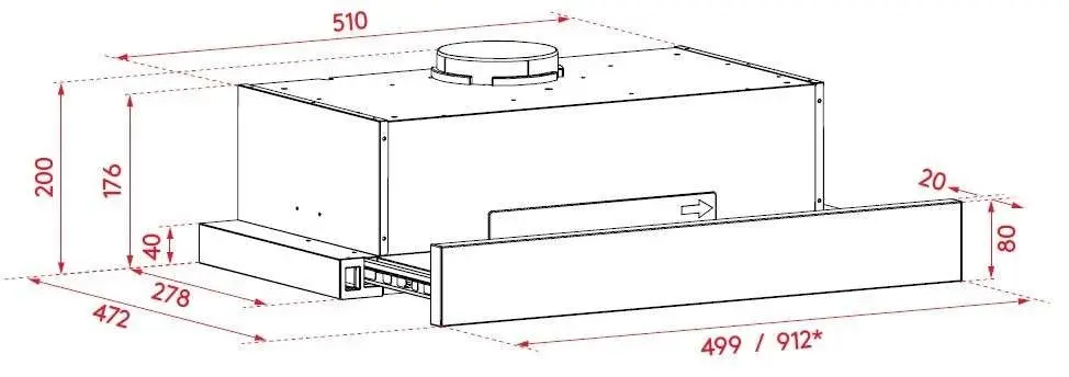 Airvolution 60cm Slideout Rangehood ASL60DR2S