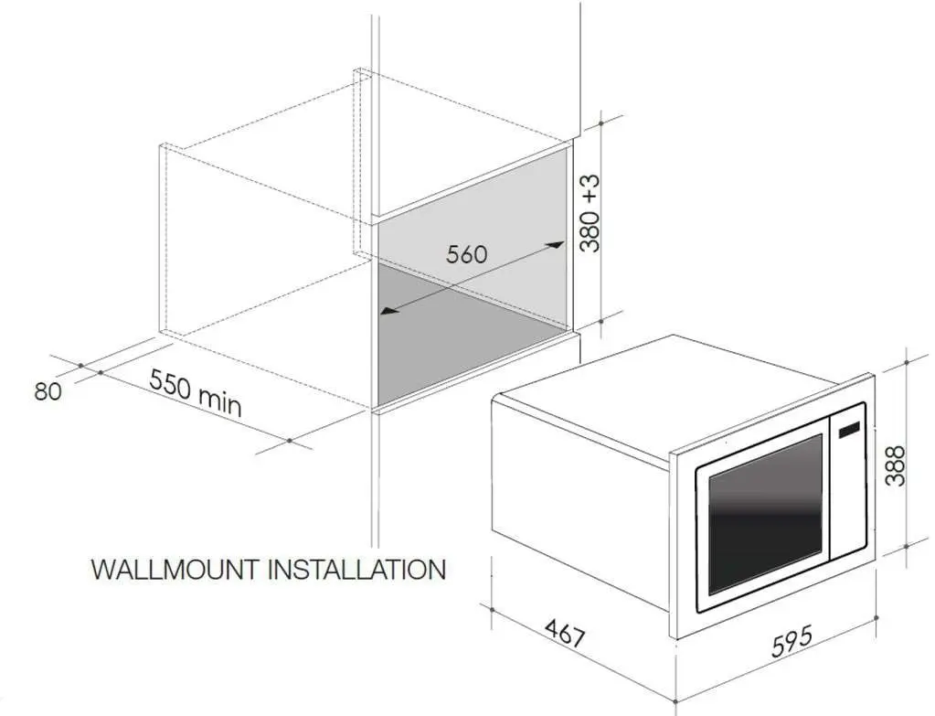 Casa 34L Built-In Wall Convection Microwave BMIC34CA