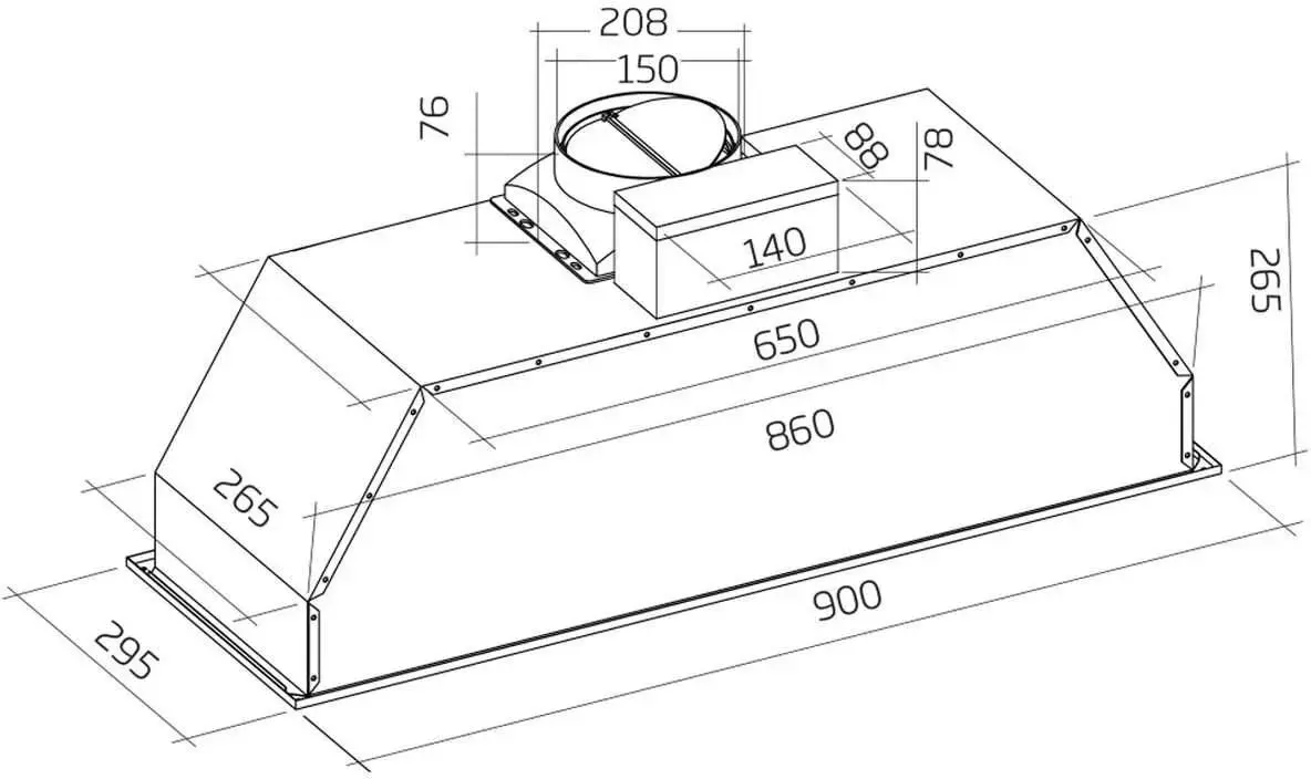 Schweigen 90cm 1080m3/hr Non-Silent Undermount Rangehood NAUM-9