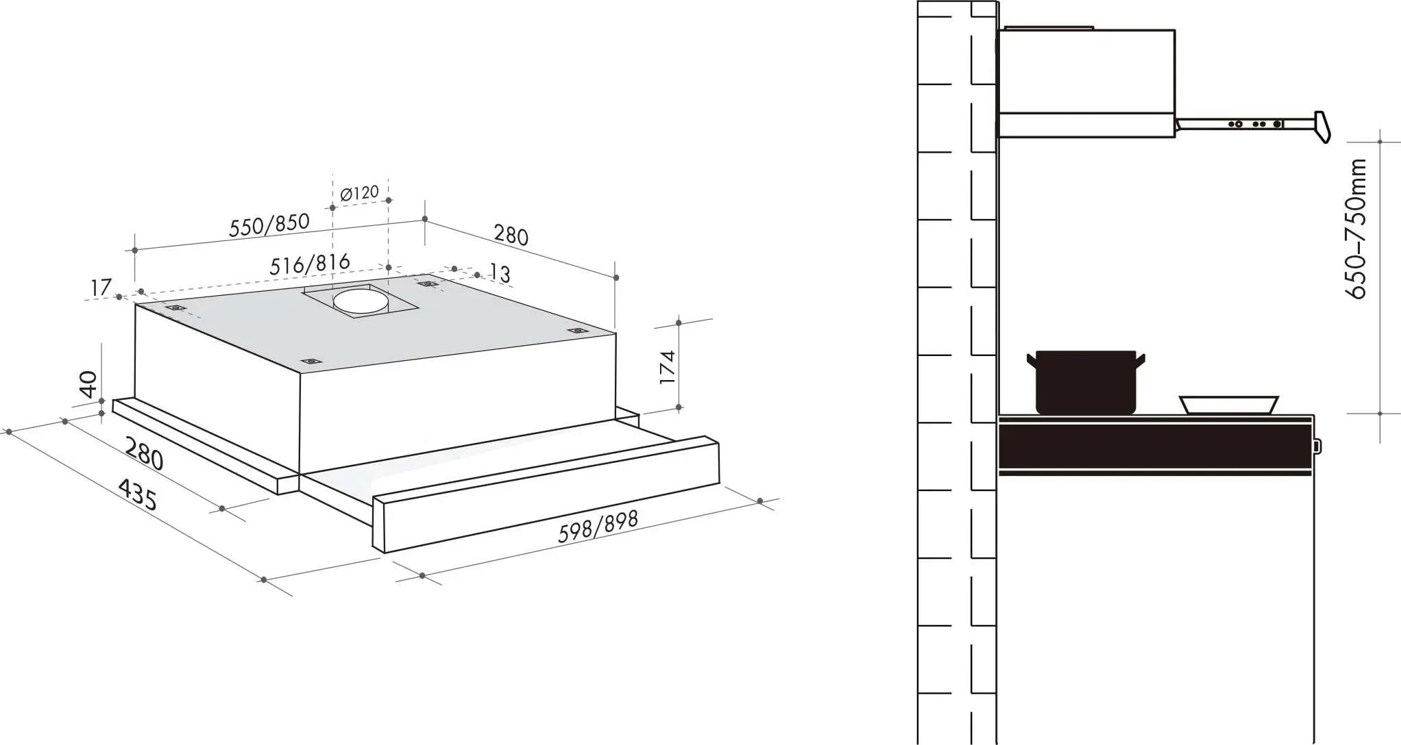 Artusi 60cm Slideout Rangehood ASO620X