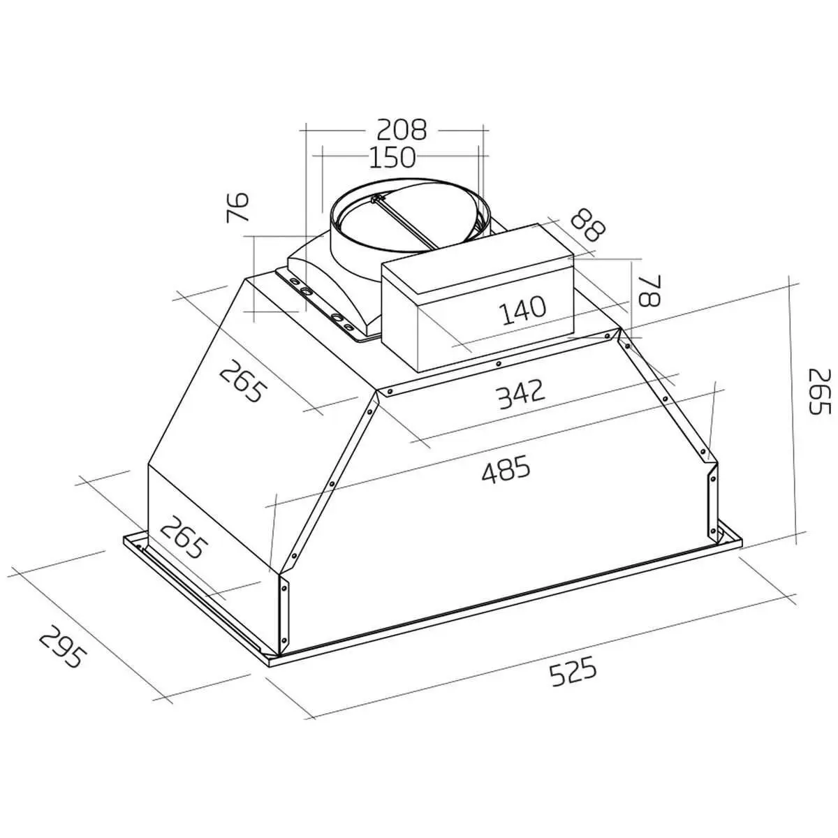 Schweigen 60cm 1080m3/hr Non-Silent Undermount Rangehood NAUM-6