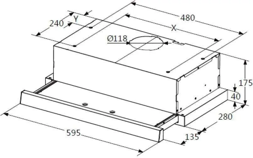 Casa 60cm Slideout Rangehood SLDCA60