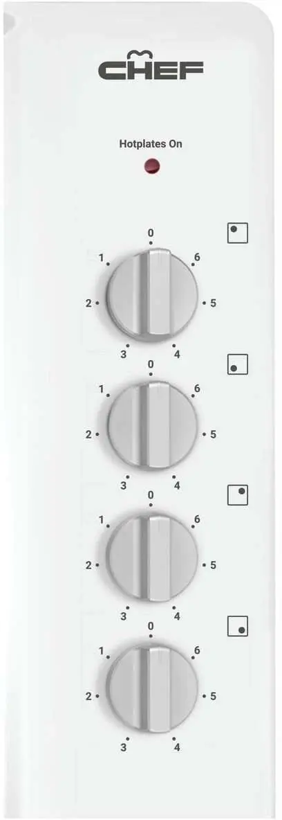 Chef 90cm Solid Element White Enamel Electric Cooktop CHS942WB