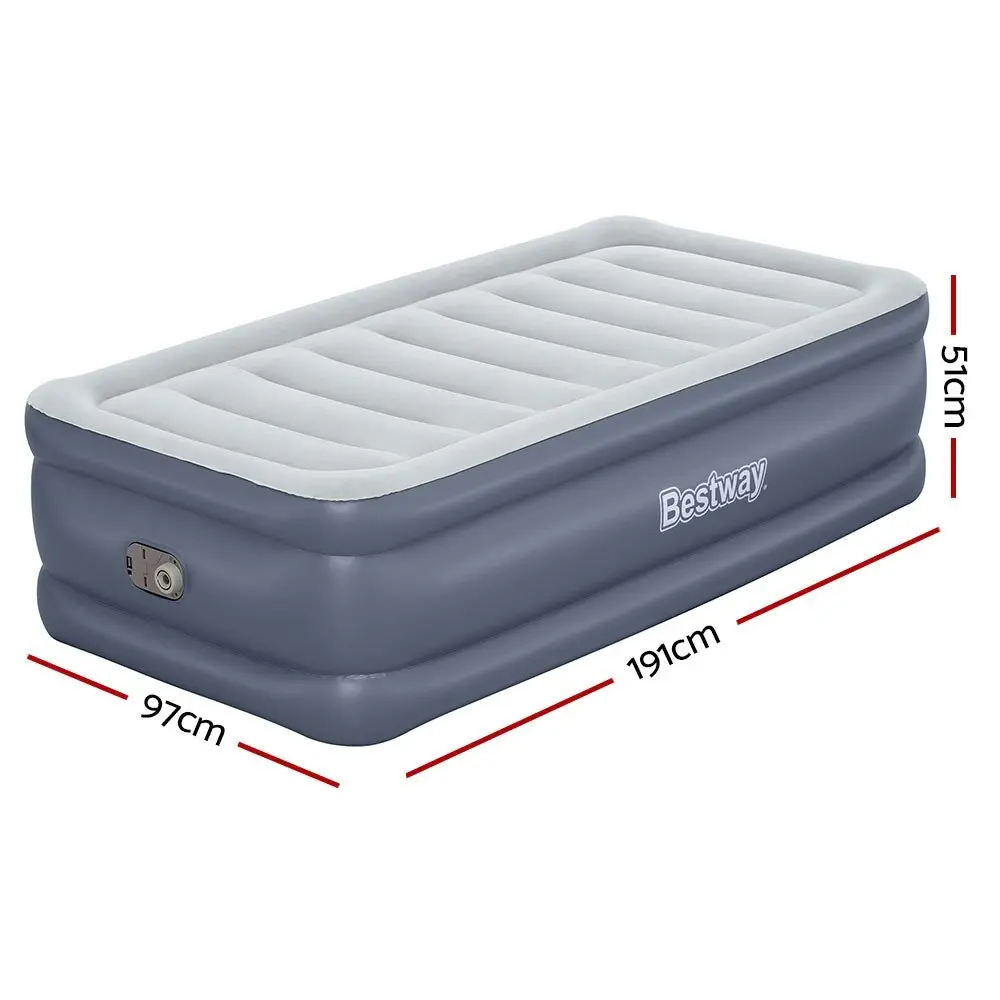 Bestway Air Mattress Single Inflatable Bed 51cm Airbed Blue