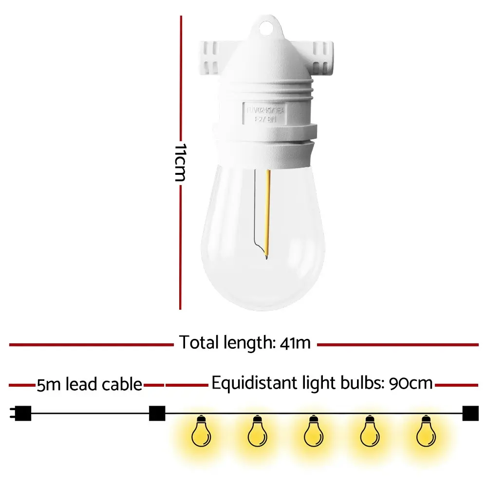 41M LED Festoon Light Outdoor String Light Christmas Wedding Party Decorations