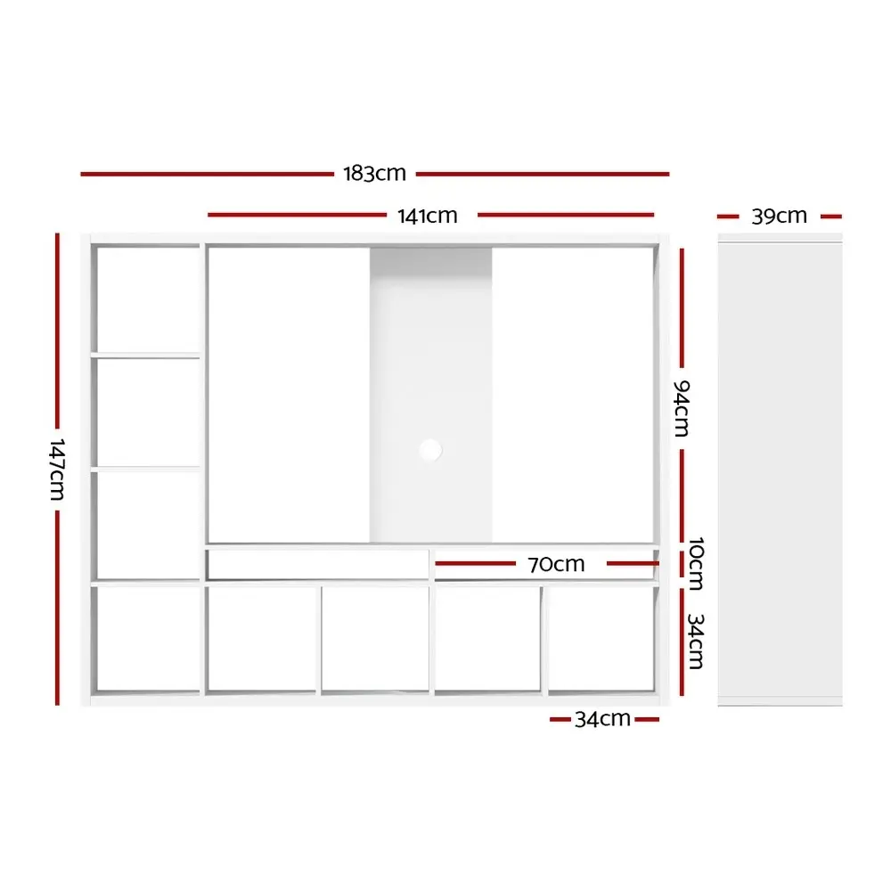 Artiss Entertainment Unit TV Stand Open Shelves 183CM  White