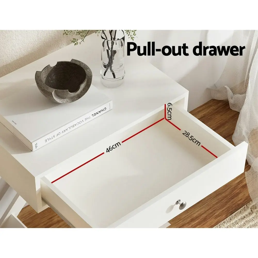 Artiss Bedside Table with Drawer - QARA White