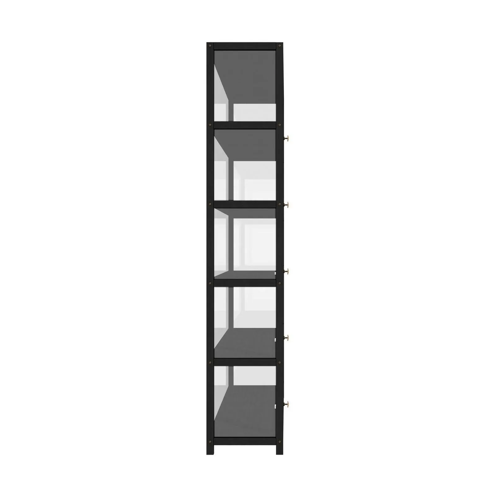 Oikiture Display Cabinet Storage 5-Tier Shelves Clear Bookcase Sideboard Black