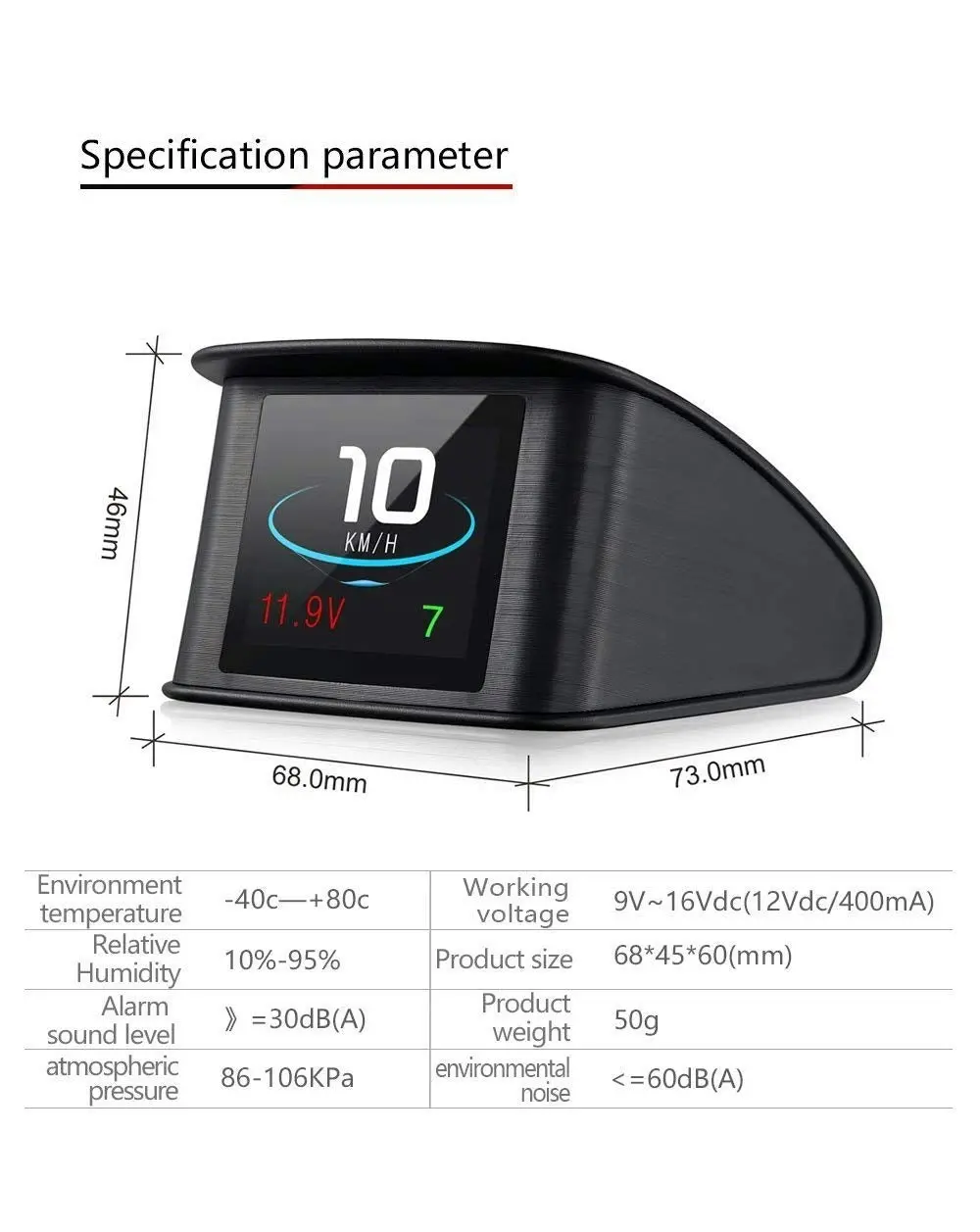 TIMPROVE T600 Universal Car HUD Head Up Display Digital GPS Speedometer with Speedup Test Brake Test Overspeed Alarm TFT LCD Display for All Vehicle