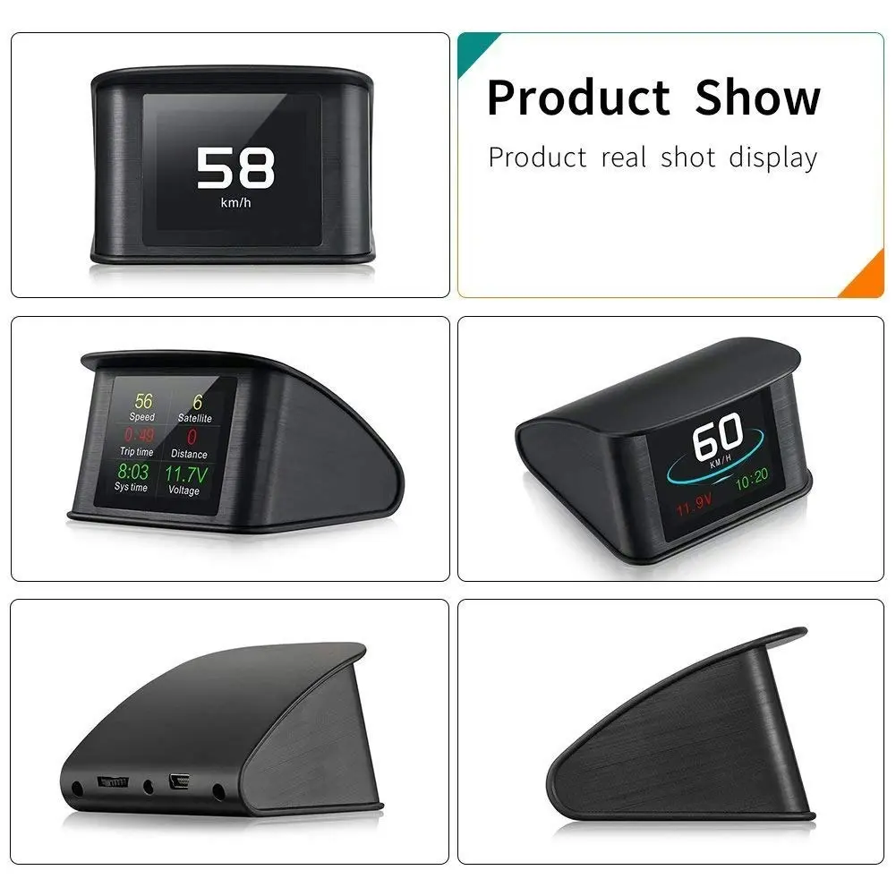 TIMPROVE T600 Universal Car HUD Head Up Display Digital GPS Speedometer with Speedup Test Brake Test Overspeed Alarm TFT LCD Display for All Vehicle