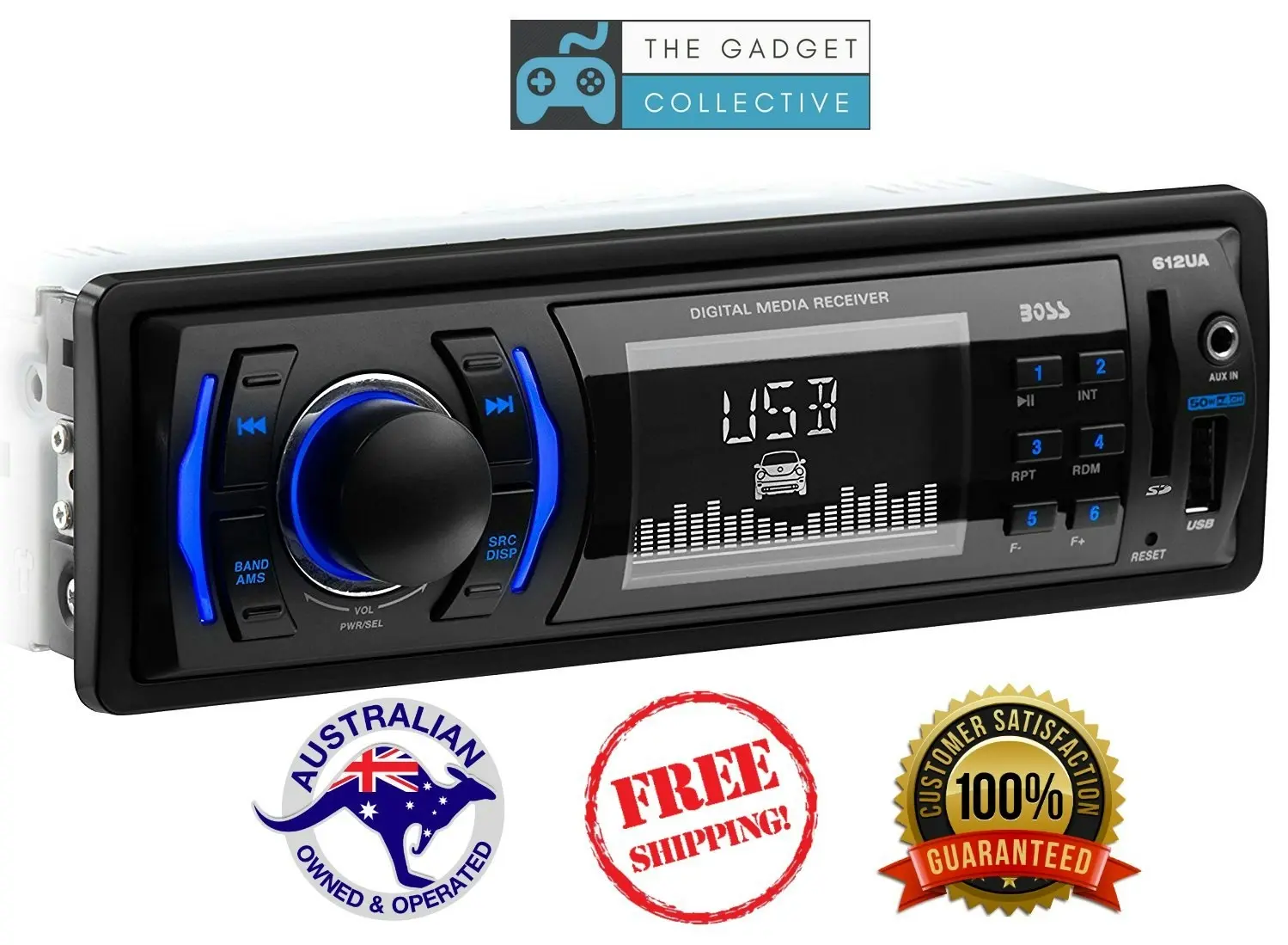 BOSS Audio 612UA Single Din, MP3/USB/SD AM/FM Car Stereo