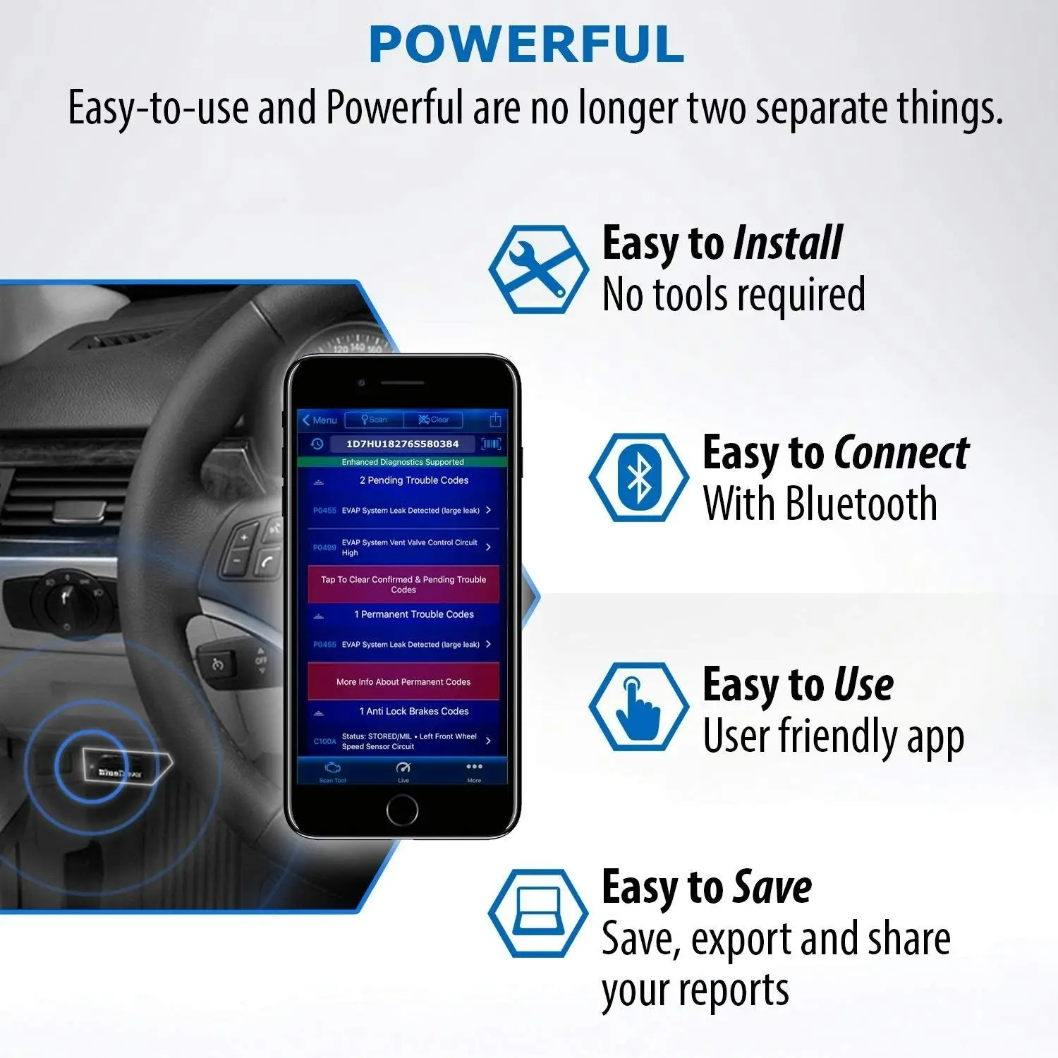 BlueDriver Bluetooth Professional OBDII OBD2 Diagnostic Scan Tool