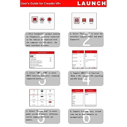 Launch X431 Creader VII+ CRP123 Auto Diagnostic Code Reader OBD2 Scanner Scan Tool