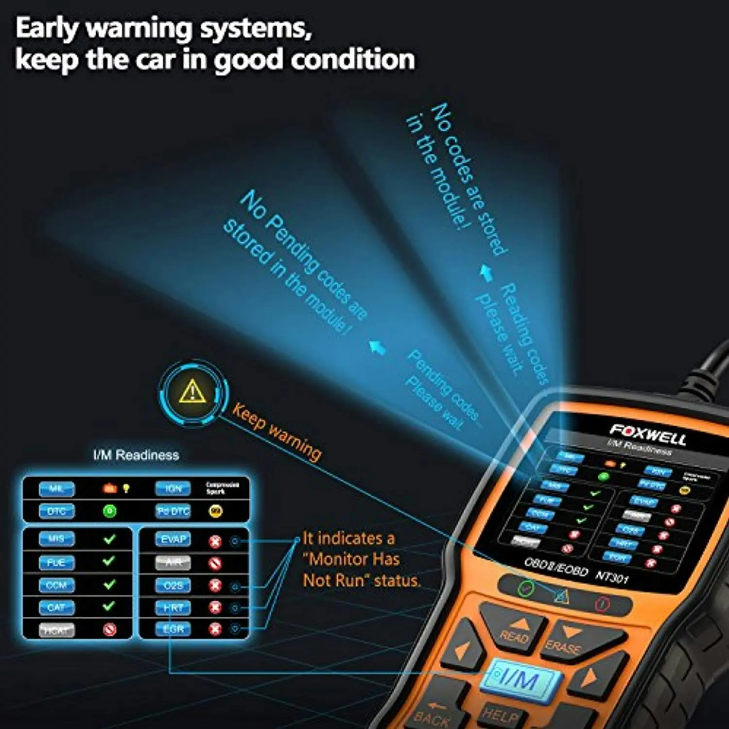 Foxwell NT301 Obd2 Scanner Professional Enhanced OBDII Diagnostic Code Reader