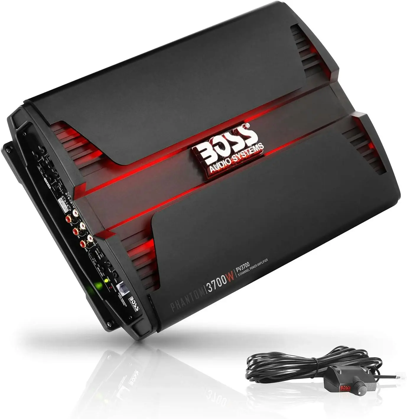 Boss Audio Systems PV3700 5 Channel Car Amplifier - 3700 Watts, Full Range, Class A-B, 2-4 Ohm Stable, Mosfet Power Supply, Bridgeable, Remote