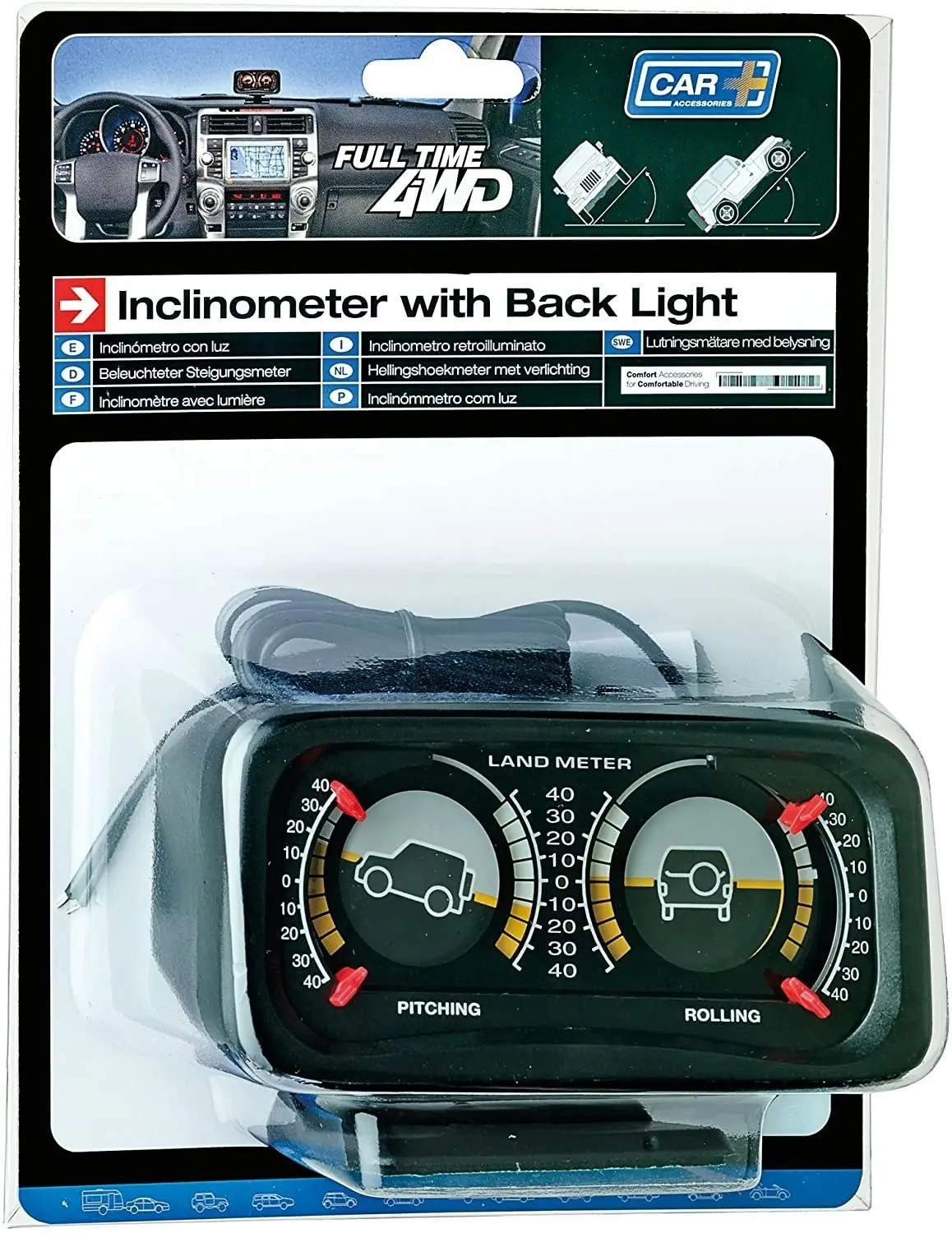 SUMEX 2808014 4X4 Inclinometer with Light - Black