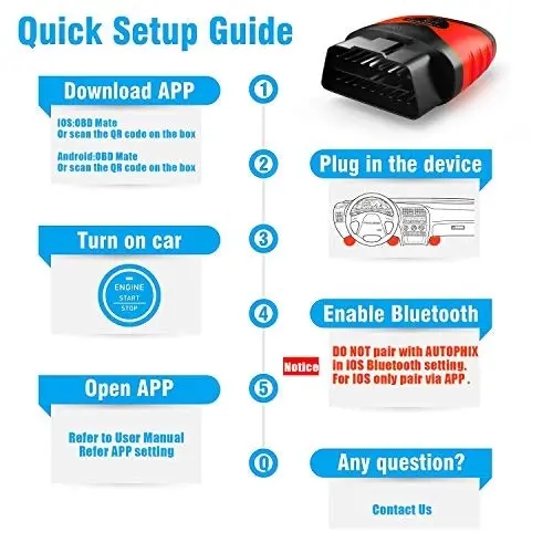 Autophix 3210 Bluetooth OBD2 Scanner Enhanced Universal Car Diagnostic Scanner for iPhone, iPad & Android, Fault Code Reader Plus Battery Tester Exclu