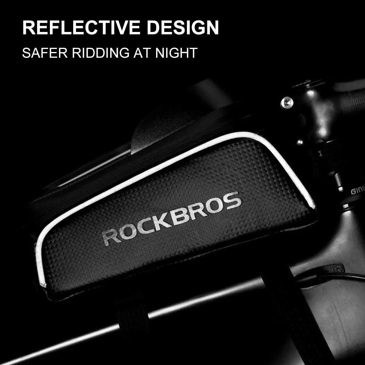 ROCKBROS Bike Bag Top Tube Waterproof Bicycle Frame Bag Touch Screen Bike Pouch Bike Cell Phone Holder for Iphone 12 11 7 8 plus Xs Max below 6.7”