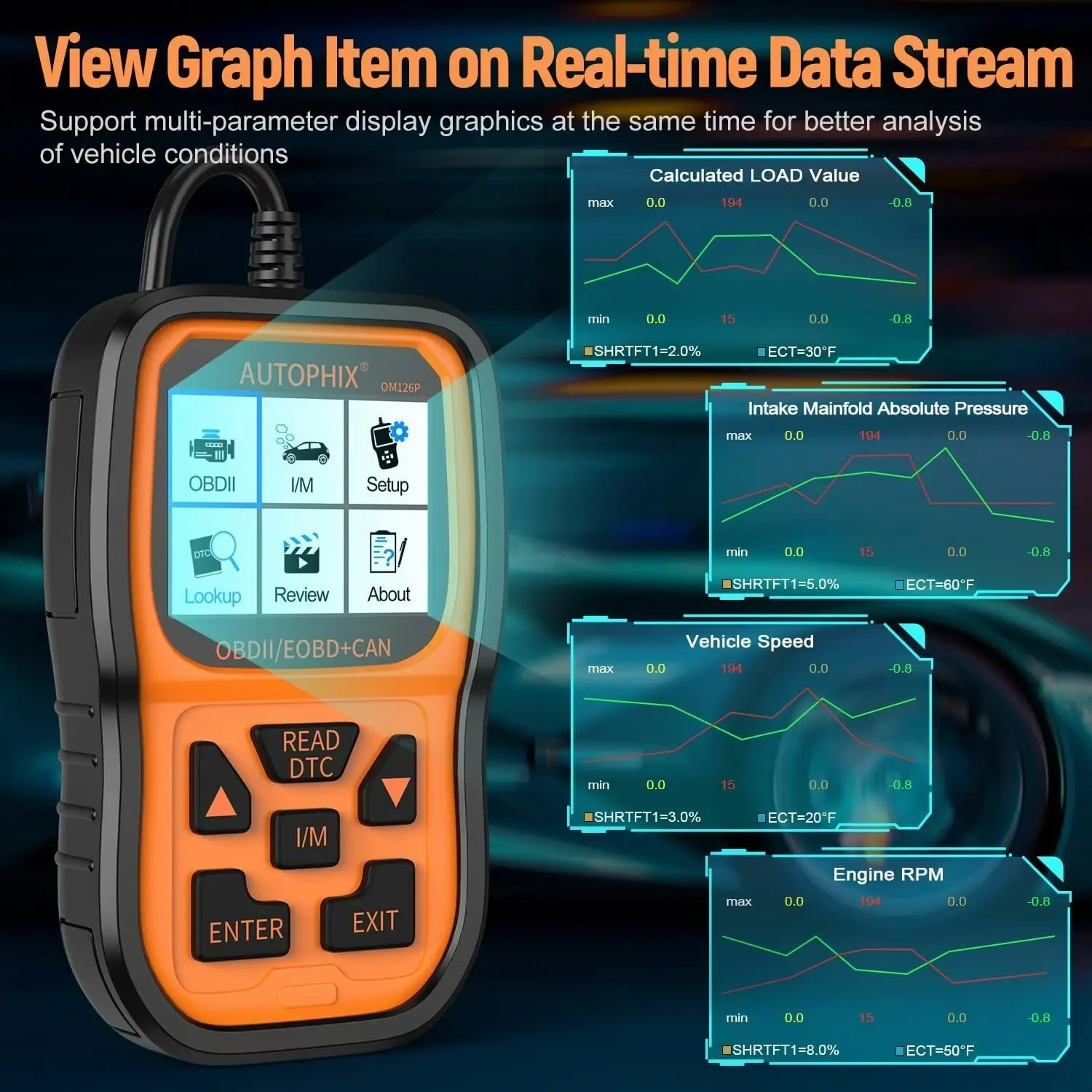 Autophix OBD2 Scanner Enhanced OM126P Vehicle Code Reader Auto Diagnostic Check Engine Light for All OBDII Car after 1996[Upgrade Version]