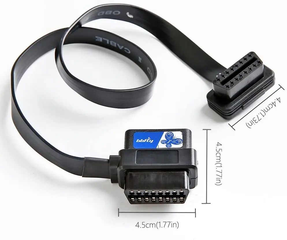 Bbfly-A9 OBD II OBD2 16 Pin Splitter Extension 1X Male and 2X Female Extension Cable Adapter (2FT/60CM)