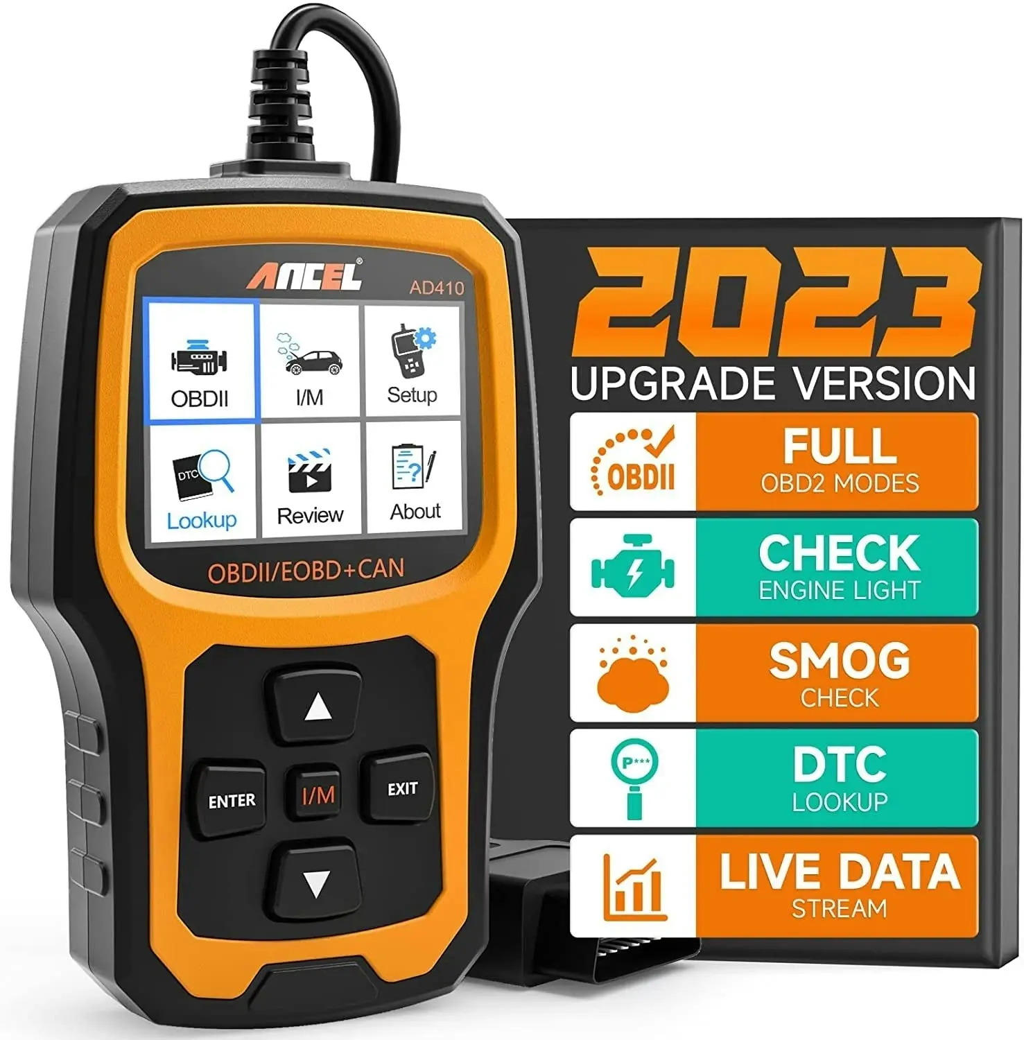 ANCEL AD410 Enhanced OBD II Vehicle Code Reader Automotive OBD2 Scanner Auto Check Engine Light Scan Tool Emission Analyzer