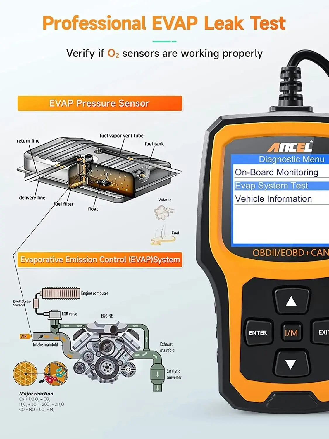 ANCEL AD410 Enhanced OBD II Vehicle Code Reader Automotive OBD2 Scanner Auto Check Engine Light Scan Tool Emission Analyzer