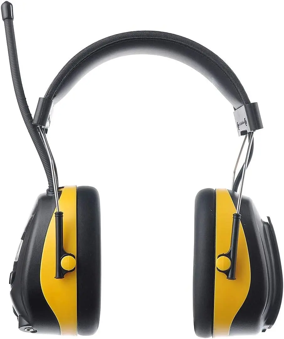 PROTEAR Digital AM FM Radio Headphones, Ear Protection Safety Ear Muffs, Electronic Noise Reduction Ear Defender for Mowing Lawn Working (Yellow)