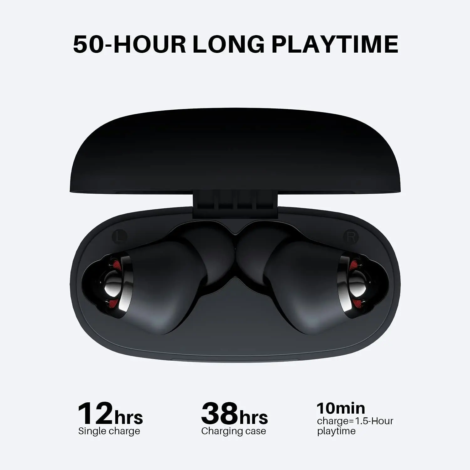 Tribit Wireless Earbuds Qualcomm QCC3040 Bluetooth 5.2, 4 Mics CVC 8.0 Call Noise Reduction 50H Playtime Clear Calls Volume Control True Wireless Blue